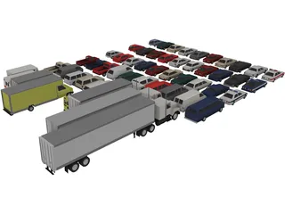 Low-Poly Vehicles Collection 3D Model preview