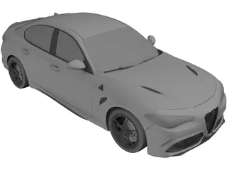 Alfa Romeo Giulia Quadrifoglio 3D Model preview