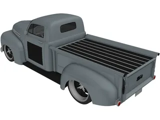 Ford F1 Pickup Truck Hot Rod (1950) 3D Model preview