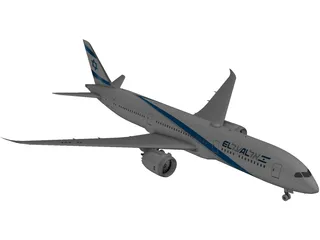 Boeing 787-9 Dreamliner El Al 3D Model preview