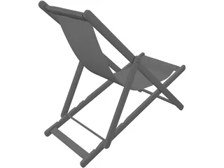 Deck Chair Beach 3D Model preview