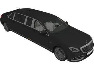 Mercedes-Maybach S650 Pullman (2019) 3D Model preview