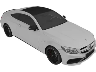 Mercedes-Benz C63 AMG Coupe (2017) 3D Model preview