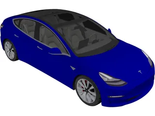 Tesla Model 3 (2020) 3D Model preview