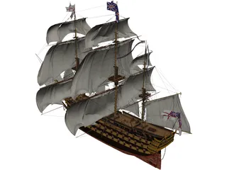 Queen Anne Revenge 3D Model preview