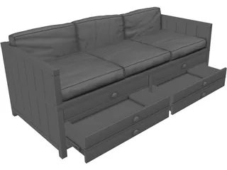 Leather Sofa 3D Model preview