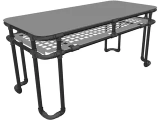 Tube Desk 3D Model preview