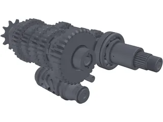 Honda CBR600RR Stock Gearbox 3D Model preview