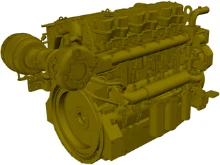 Caterpillar C18 Engine 3D Model preview
