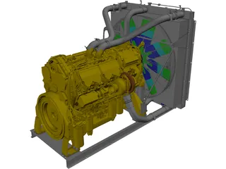 Caterpillar C27 Engine 3D Model preview