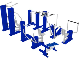 Gym Equipment 3D Model preview