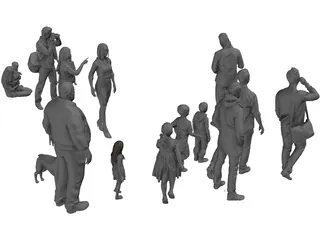 Group of Poeple 3D Model preview
