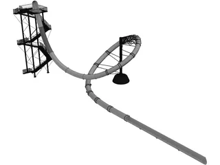 Water Park Tube Slide 3D Model preview