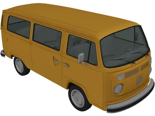 Volkswagen Transporter T2 (1972) 3D Model preview