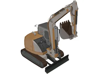 CASE CX80C Midi Excavator 3D Model preview