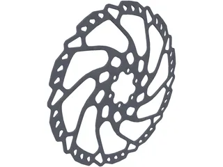 Shimano RT66 203mm Brake Rotor 3D Model preview