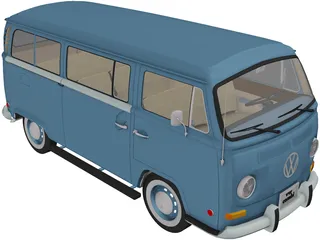 Volkswagen Kombi (1970) 3D Model preview