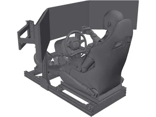 Sim Racing Rig 3D Model preview