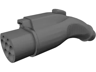 Electric Car Charging Plug 3D Model preview