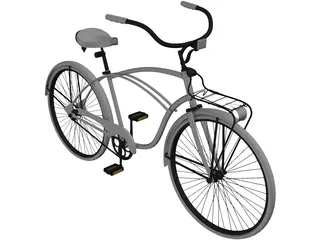 City Woman Bike 3D Model preview