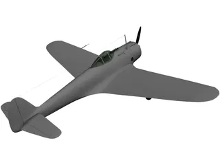 Nakajima Ki-43 Hayabusa 3D Model preview
