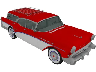 Buick Century Caballero Wagon (1957) 3D Model preview