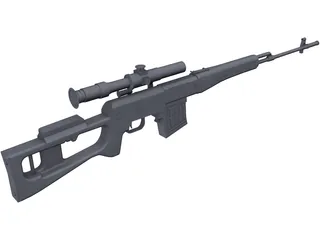 SVD Dragunov Sniper Rifle 3D Model preview