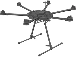 UAV Copter M600 3D Model preview