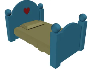 Bed for Teddy Bear 3D Model preview