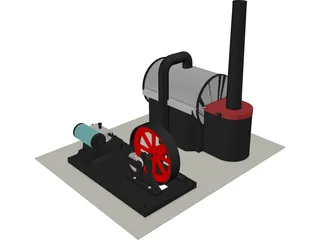 D10 Wilesco Steam Engine 3D Model preview