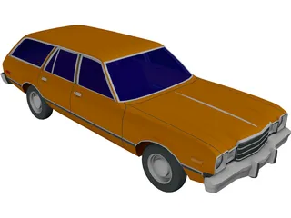 Plymouth Volare Wagon (1977) 3D Model preview