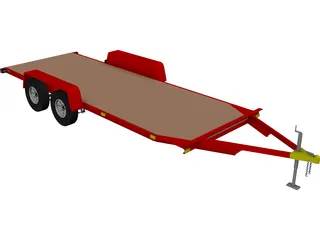 TV-108 Single-Car Hauler Trailer 3D Model preview