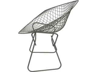 Bertoia Diamond Lounge Chair 3D Model preview