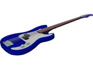 Bass Guitar 3D Model preview