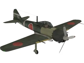 Mitsubishi A6M Zero 3D Model preview