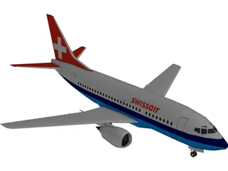 Boeing 737 Swiss Air 3D Model preview