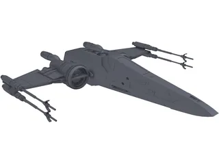 Star Wars T-70 X-Wing Star Figher 3D Model preview