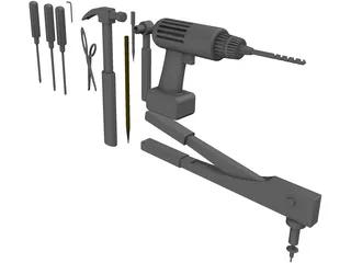 Hand Tools Collection 3D Model preview