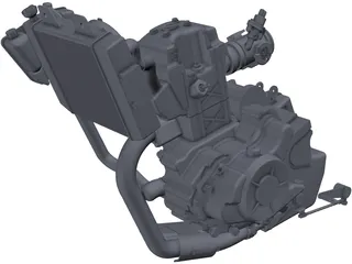 Bajaj Pulsar Engine 3D Model preview