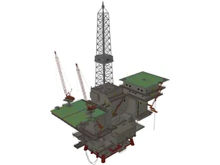 Offshore Rig 3D Model preview