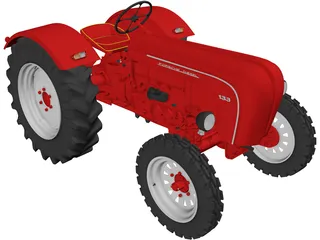 Porsche Diesel Tractor P133 (1956) 3D Model preview