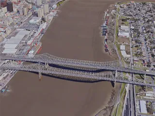 New Orleans City Downtown, USA (2019) 3D Model preview