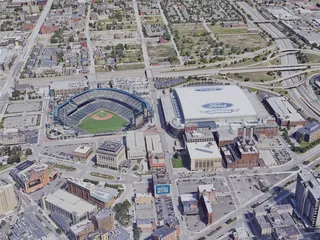 Detroit City, MI, USA (2019) 3D Model preview
