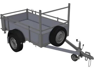 Small Load Trailer 3D Model preview
