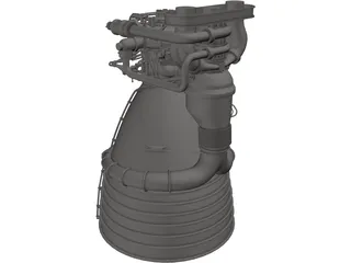 Saturn V F1 Rocket Engine 3D Model preview