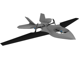 Trirotor Drone 3D Model preview