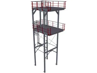 Stairtower 2 Levels 3D Model preview