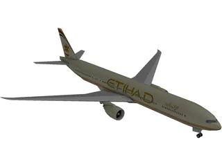 Boeing 777-300 Etihad 3D Model preview