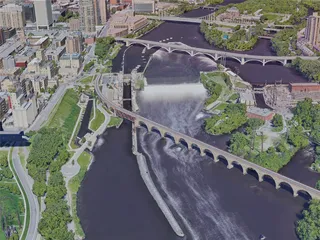 Minneapolis City, MN, USA (2019) 3D Model preview