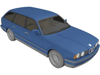 BMW 5-Series E34 Touring (1991) 3D Model preview